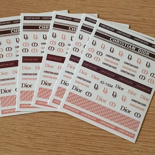 1 carte stickers ongles logos (482.7013)