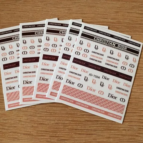 1 carte stickers ongles logos (482.7013)