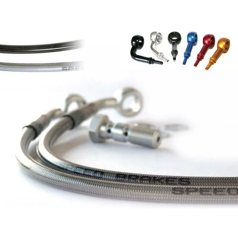 Durite de frein avant d'aviation SPEEDBRAKES inox/raccord rouge Triumph DAYTONA 900/1200